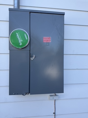 Exterior electrical service equipment.